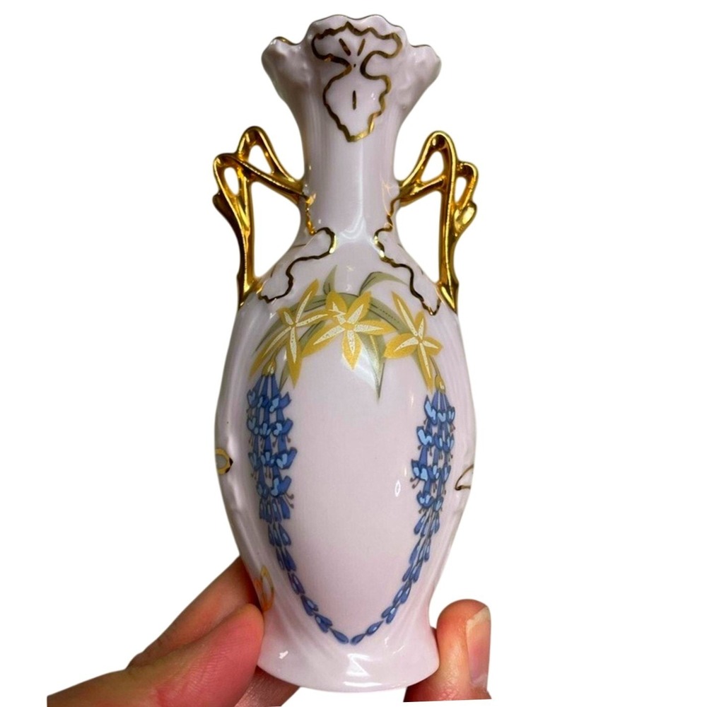 Beautiful Pink Czechoslovakian Vase 1811 Hand-Painted, Marked #65, Home Decor